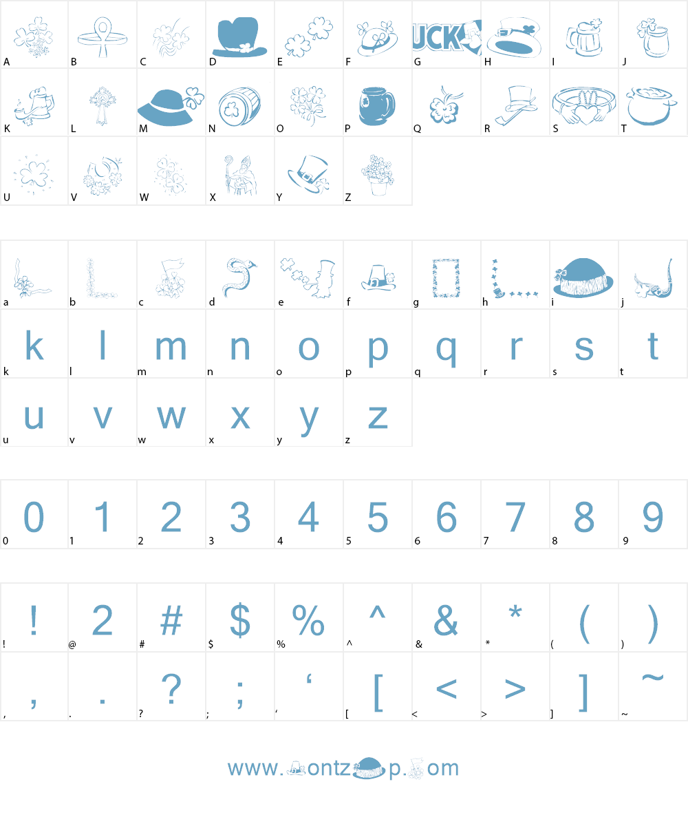 KR Bits O'Shea Font Character